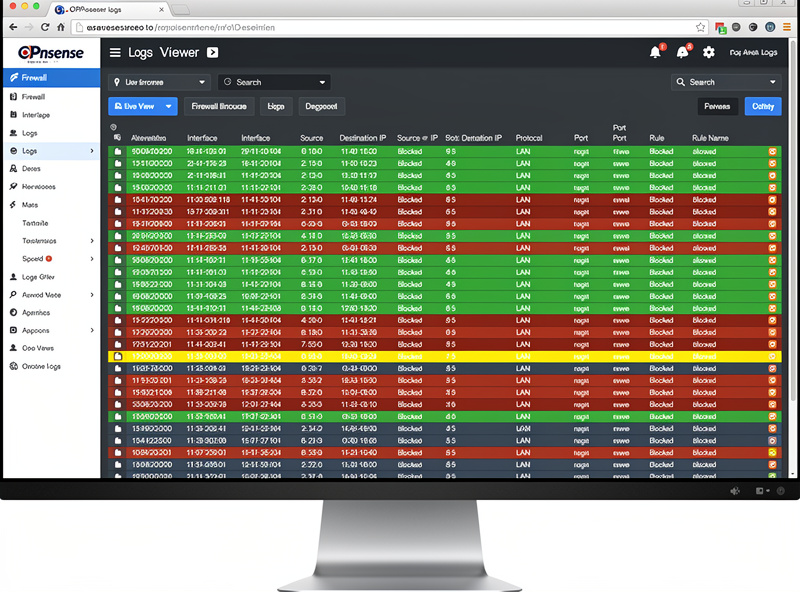 OPNsense firewall log viewer live