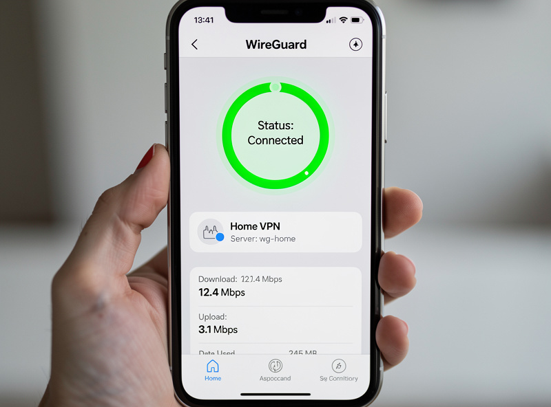 WireGuard mobile app connected