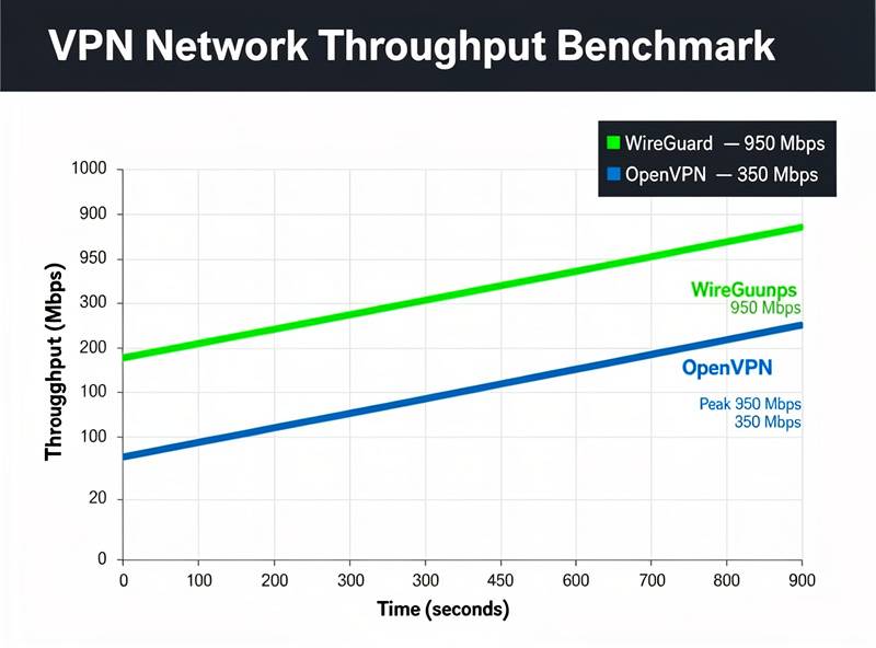 WireGuard vs OpenVPN throughput chart