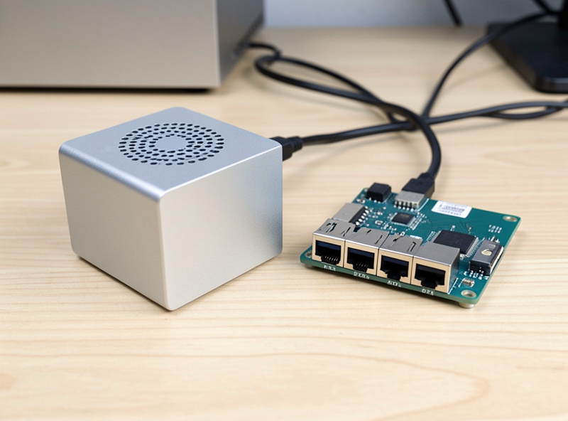 A compact fanless mini-PC and a small ARM single-board router used as wired OpenWrt routers