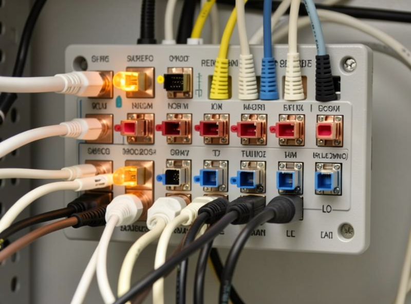 Patch panel with both copper keystones and fiber LC couplers labeled
