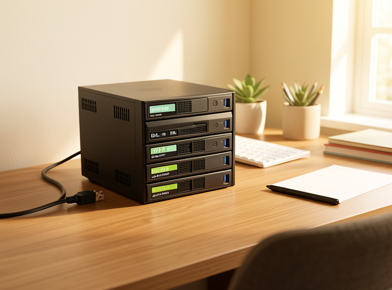 Home NAS with multiple drives beside an Ethernet cable comparing speed tiers