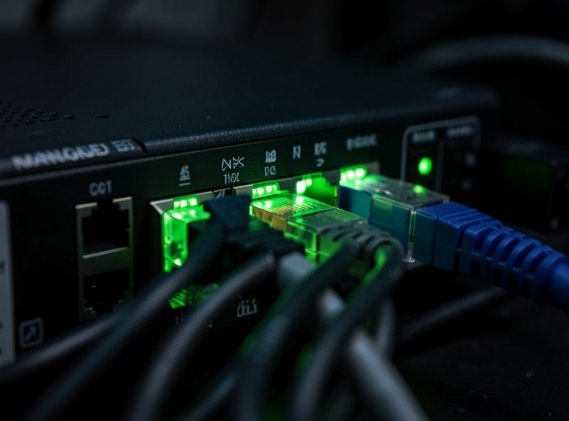 Managed switch trunk carrying tagged VLANs to a DNS resolver container