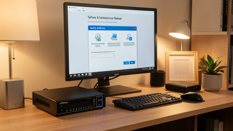 pfSense firewall appliance during Suricata IDS installation and setup