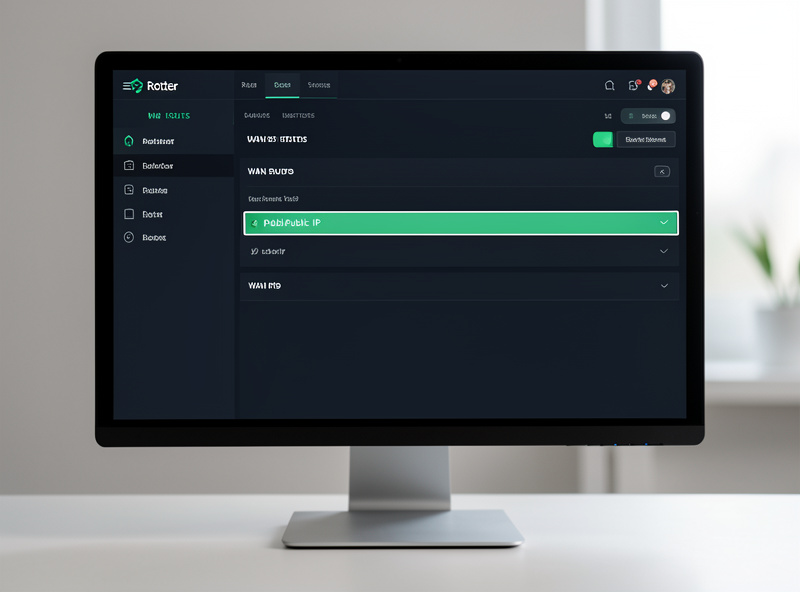 Router dashboard confirming a public IP address on the WAN interface after bridging