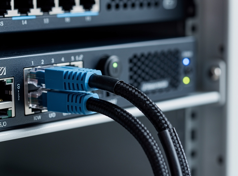 Two aggregated Ethernet cables bonded between a managed switch and a home server for link aggregation