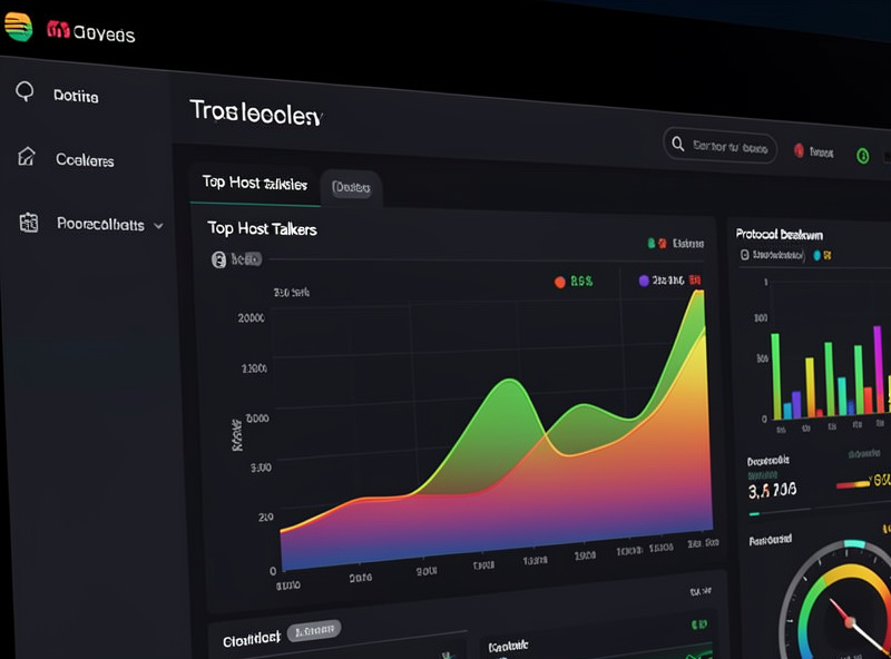 Live network traffic analysis dashboard showing top talkers and protocol breakdown in a homelab