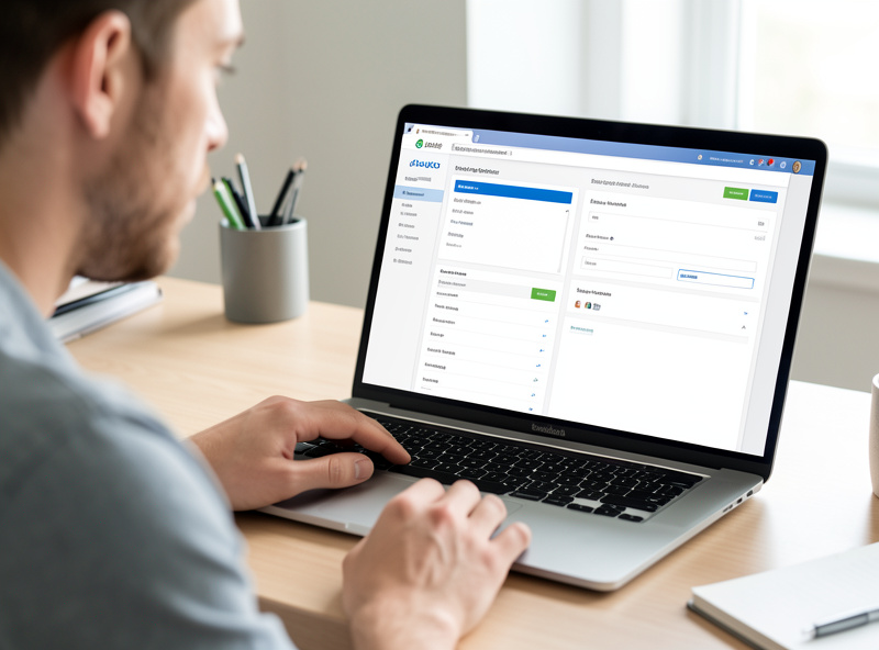 A person comparing two router admin interfaces side by side on a laptop