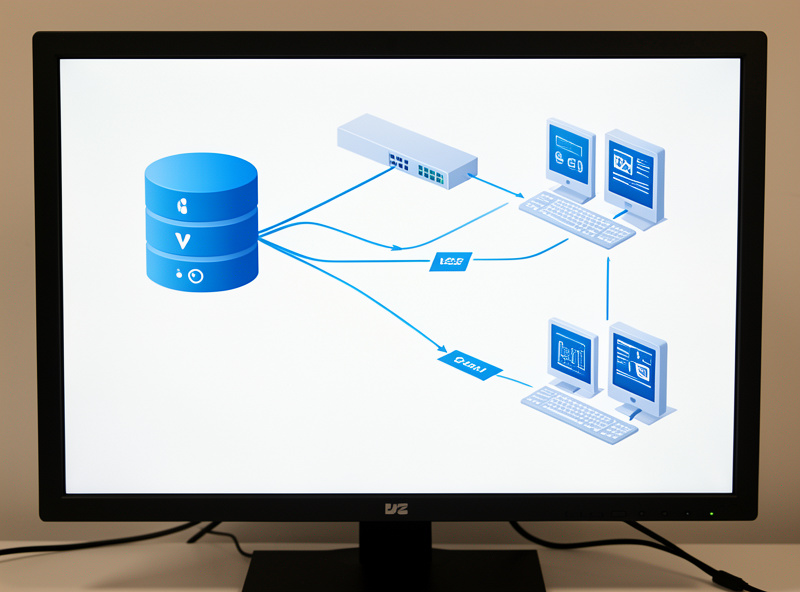 Network topology diagram of a Proxmox host with a VLAN-aware Linux bridge trunking tagged traffic to multiple virtual machines