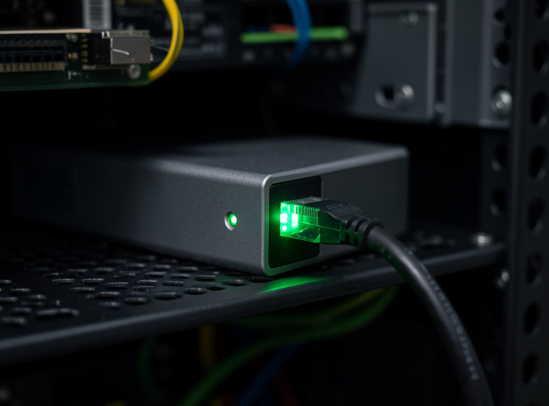 Mini server running Unbound recursive DNS resolver on a home network rack