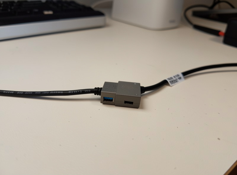 A single small isolated server node on a management network segment with a labeled ethernet cable