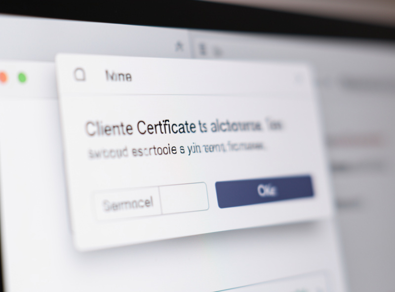 Close-up of a browser client certificate selection prompt on screen