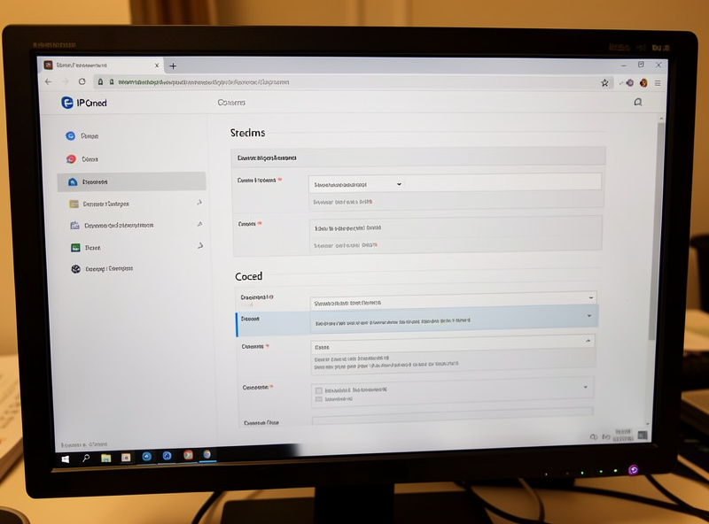 IP camera web configuration page showing stream and codec settings on a monitor
