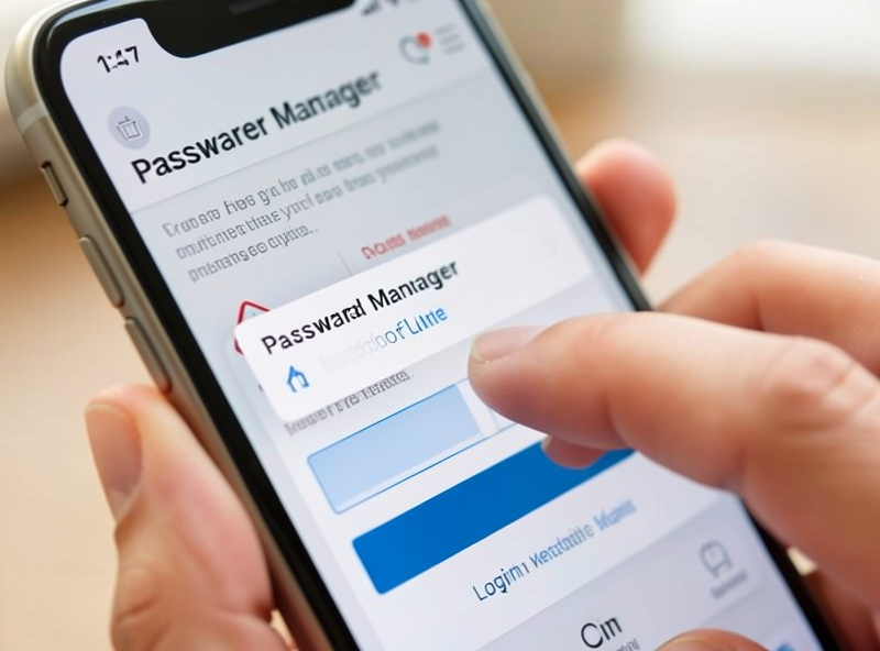 Smartphone screen showing a password manager autofill prompt over a website login form